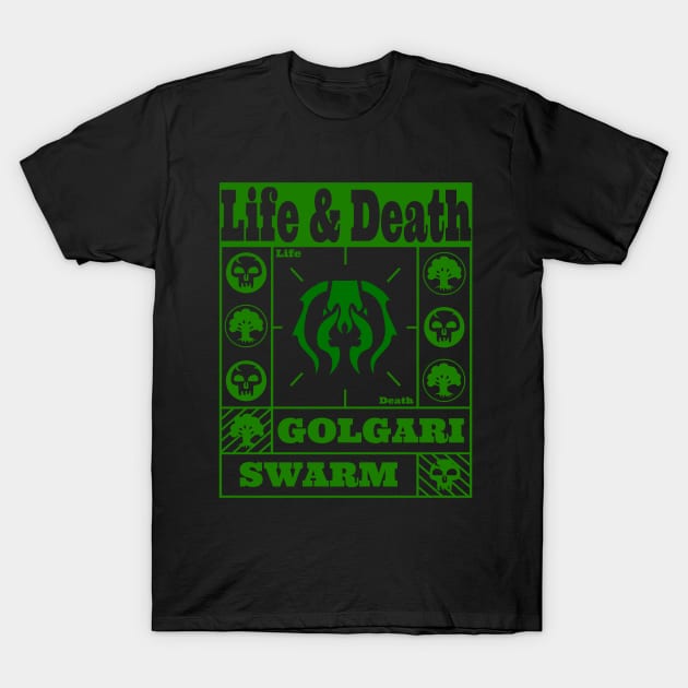 Golgari Swarm | Life & Death | MTG Green on Black Guild Design T-Shirt by ChristophZombie